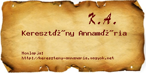 Keresztény Annamária névjegykártya