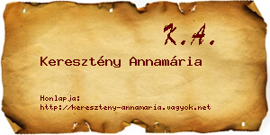 Keresztény Annamária névjegykártya